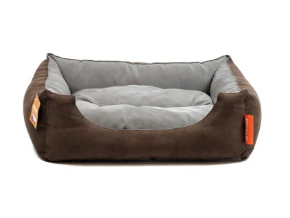 Aminela pelíšek s polštářem hnědá/šedá (Velikost L)