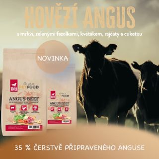 Máme pro vás NOVINKU 🤩 nová příchuť ANGUS BEEF pro malá plemena. ✅ 65% hovězího - s minimálně 35 % čerstvě připraveného...